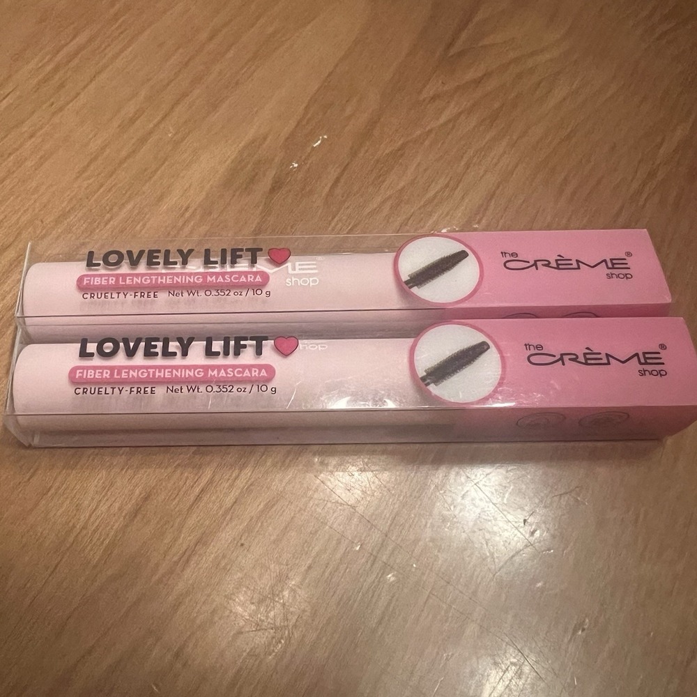 NEW The Crème Shop Lovely Lift Fiber Lengthening Mascara In Black - LOT OF 2